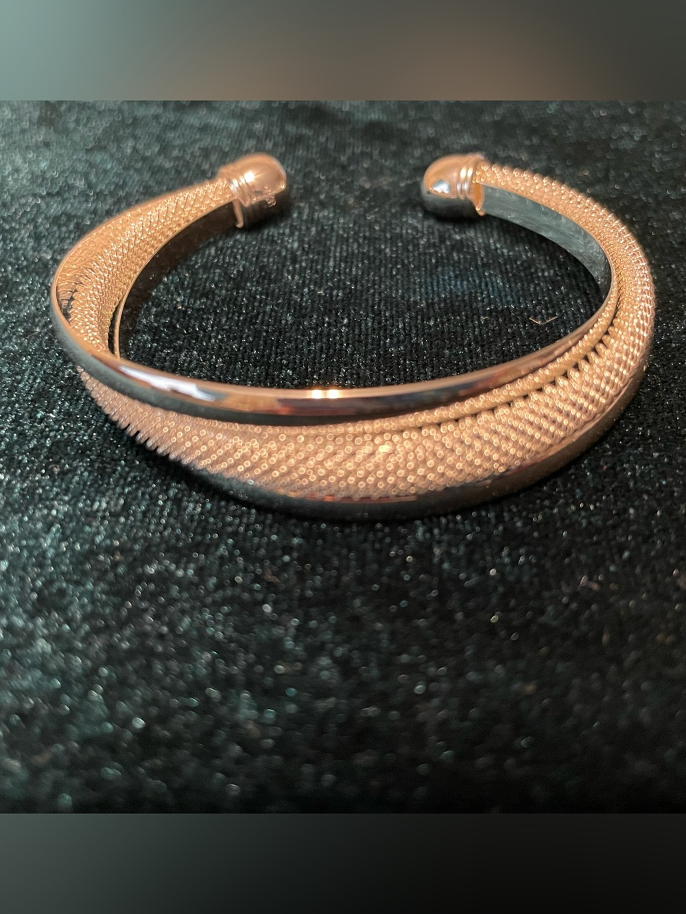 Textured Sterling Silver Open Cuff Bracelet